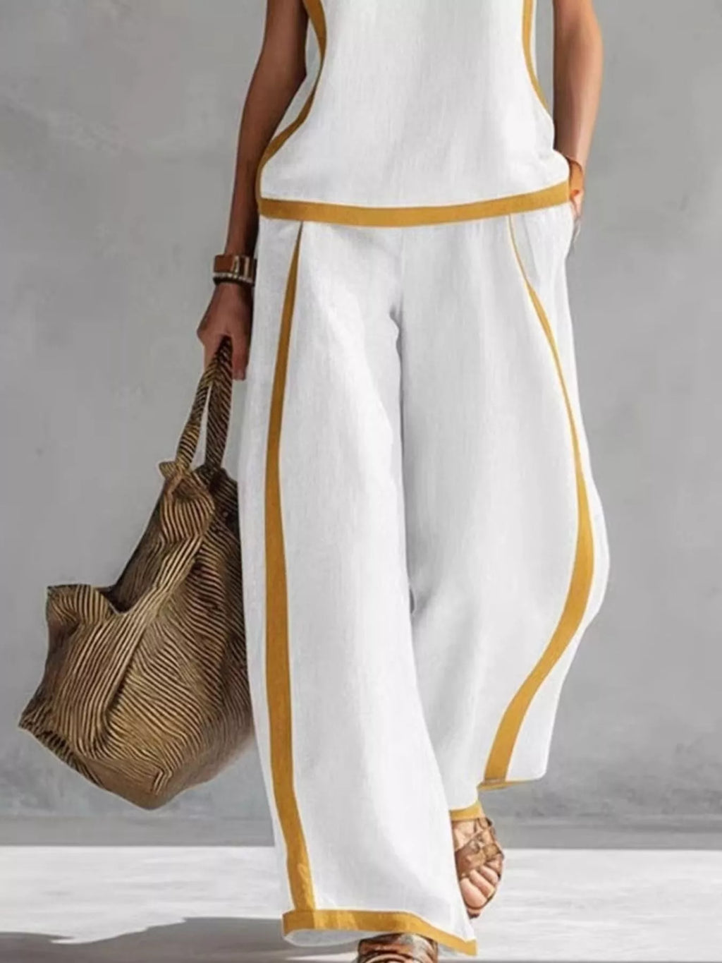 Sleeveless Tank Top Wide-leg Pants Set (8)