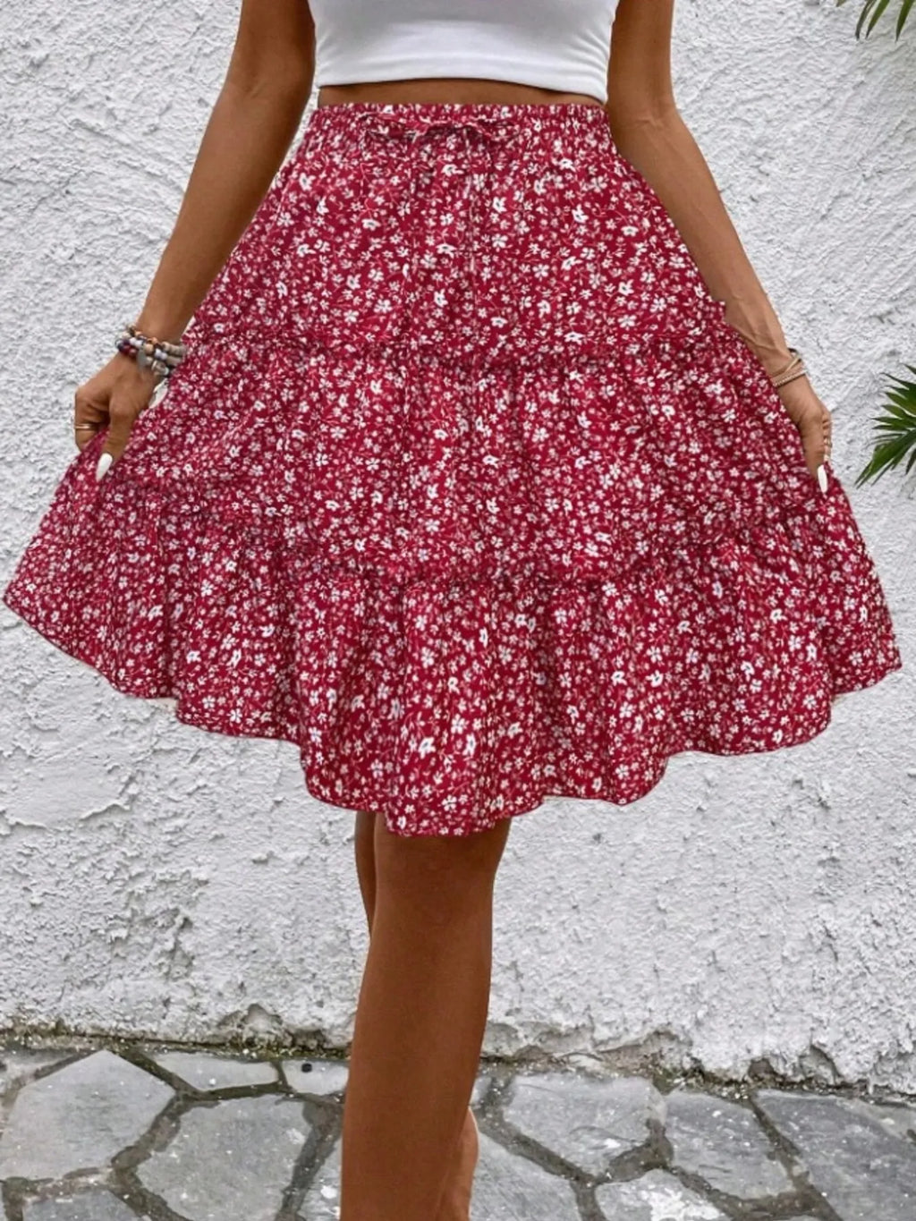 Floral Print Midi Skirt (29)