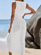 Sleeveless Crochet Knit Cover Up Maxi Dress (10)