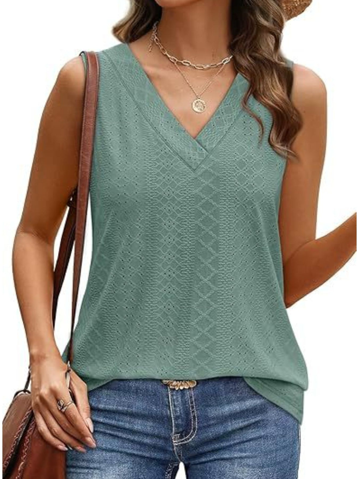 Eyelet V-neck Tank (8)
