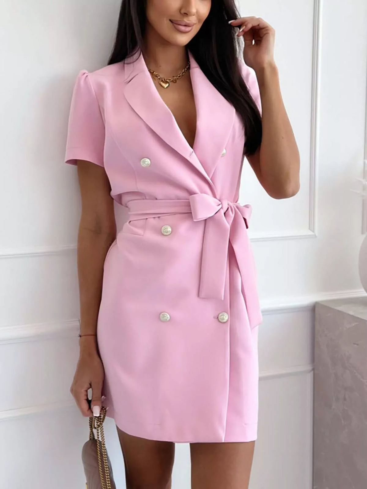 Double-breasted Blazer Dress Belt (14)