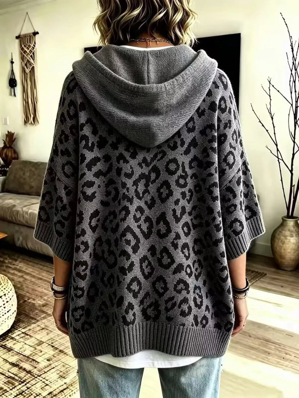 Drawstring Leopard Hooded Sweater (8)