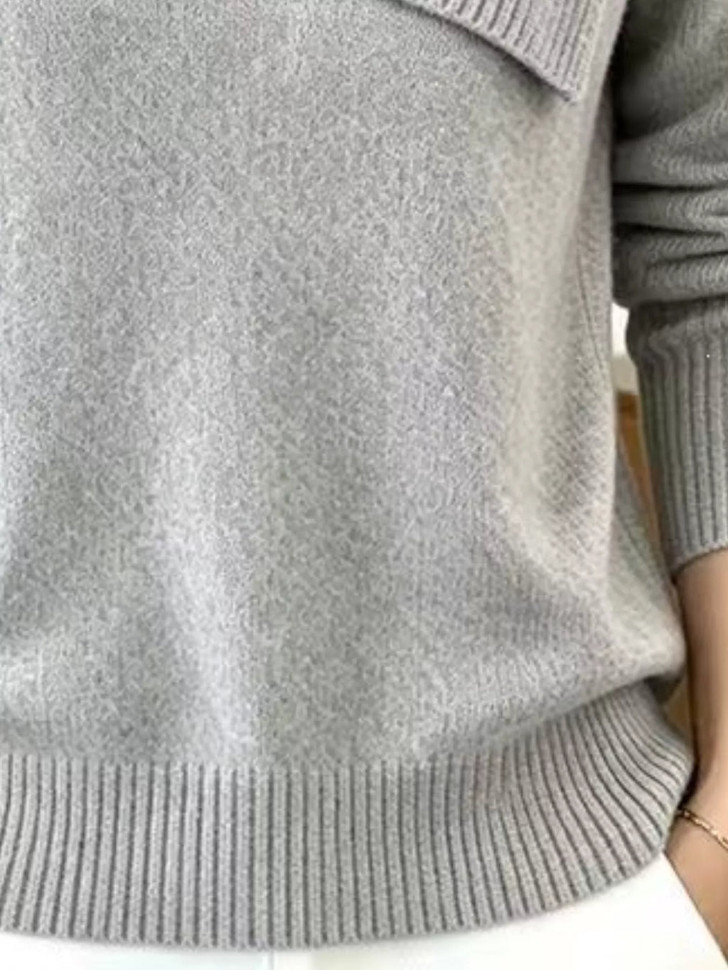 Full Size Asymmetric Ribbed Collar Sweater Plus (12)