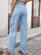 High-waisted Cargo Jeans (4)