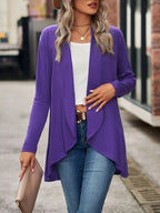 Open-front Dropped Shoulder Cardigan (3)