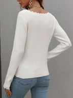 V-neck Ribbed Knit Top (3)
