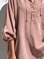 Oversized Velvet Drawstring Blouse (10)