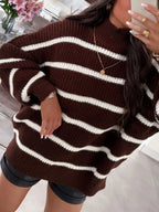 Striped Turtleneck Long Sleeve Sweater (2)
