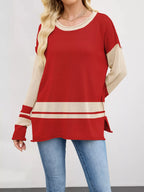 Block Side Slit Sweater