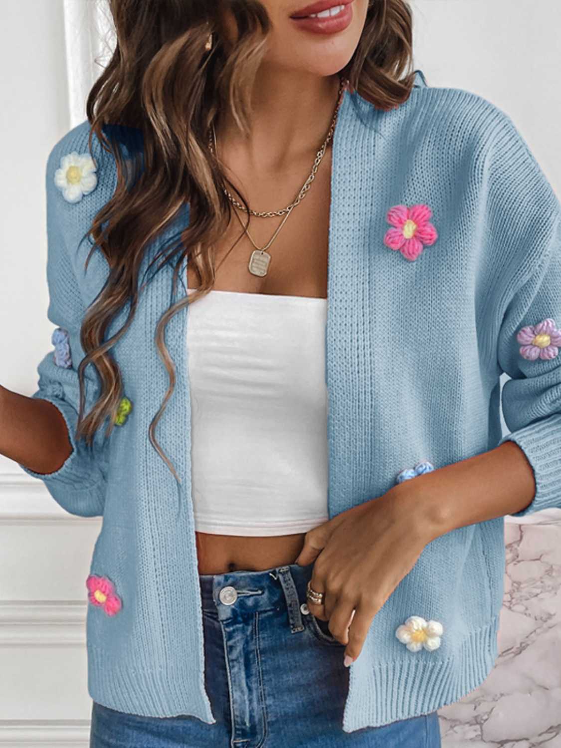 Floral Long Sleeve Open Front Cardigan (12)