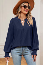 Eyelet Notched Long Sleeve T-shirt (8)