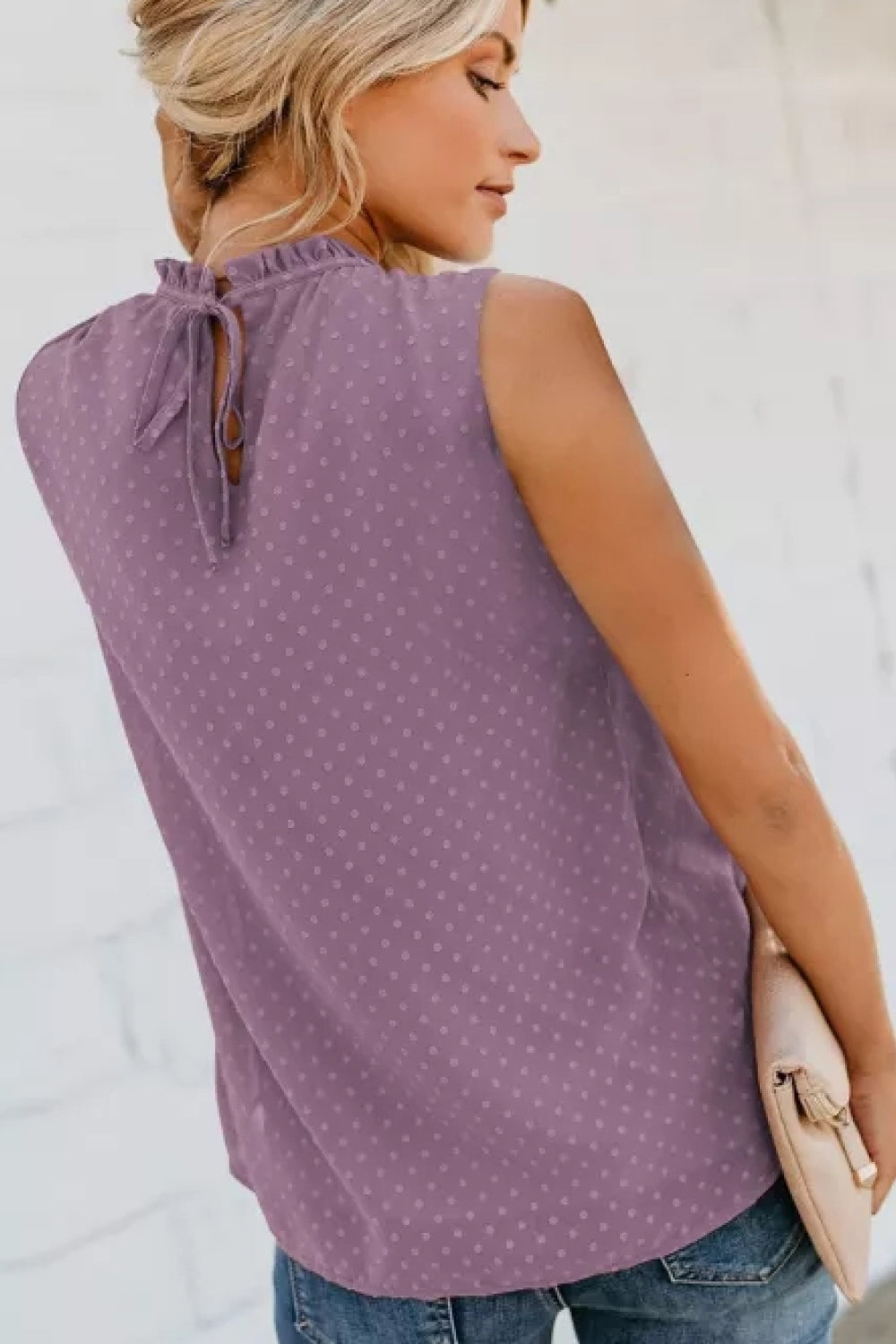 Smocked Tie Back Frill Trim Tank (6)