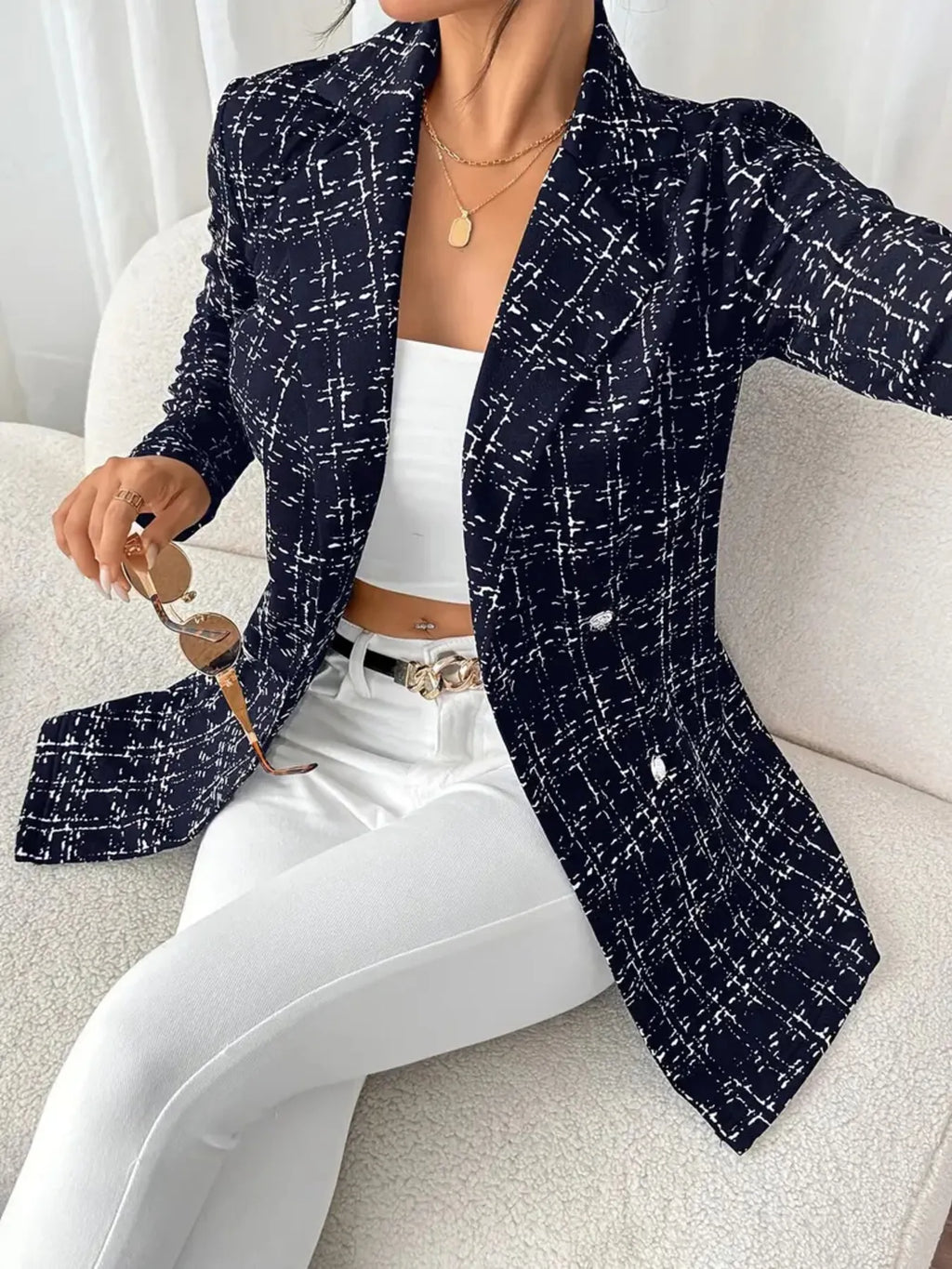 Tweed Double-breasted Blazer (13)