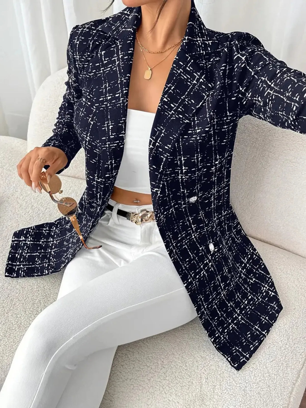 Tweed Double-breasted Blazer (13)
