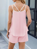 Double Spaghetti Strap Cami Shorts Set (32)