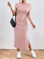 Striped Tie-waist Midi Dress (9)