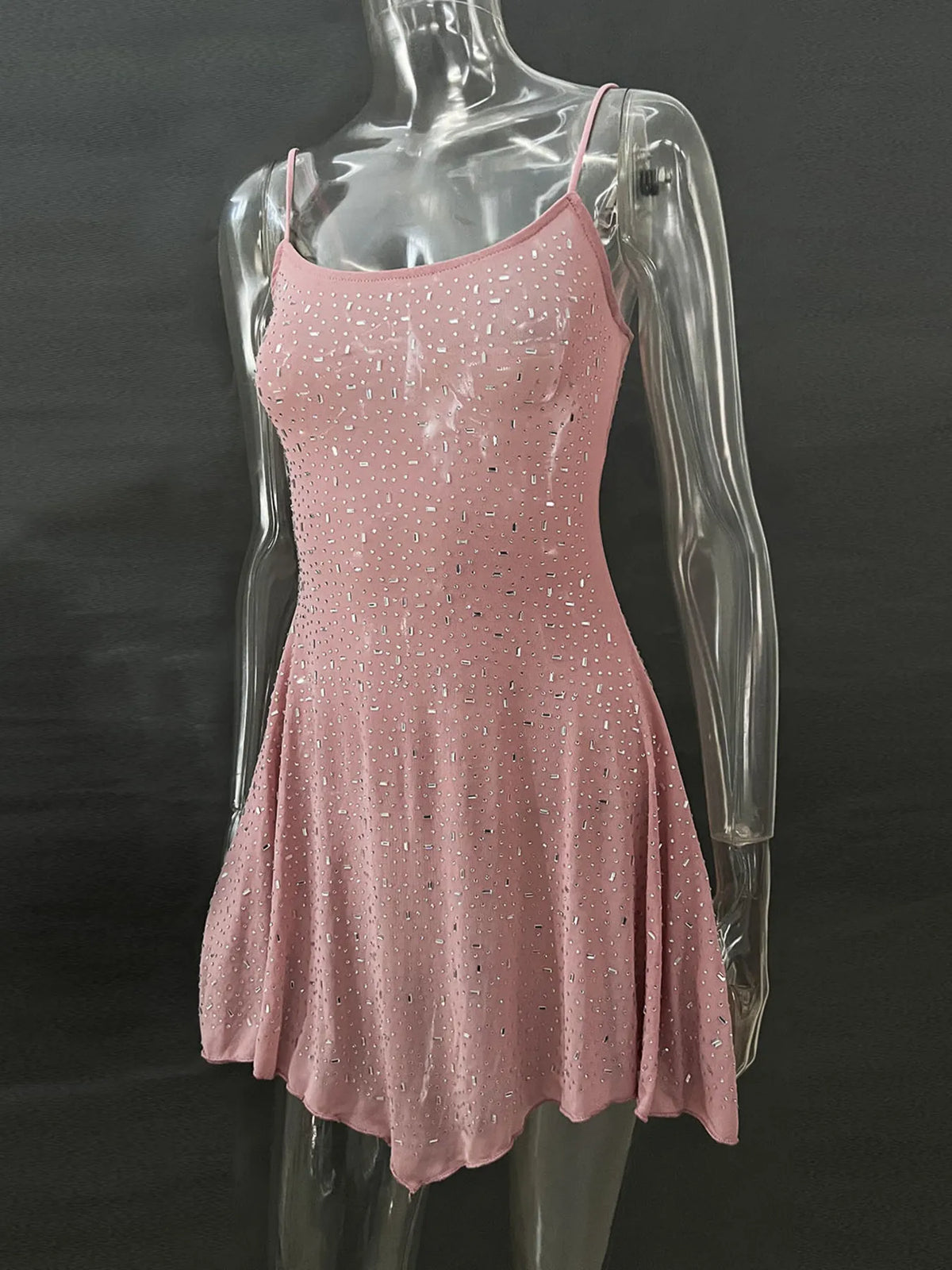 Rhinestone Decor Mini Cami Dress (24)