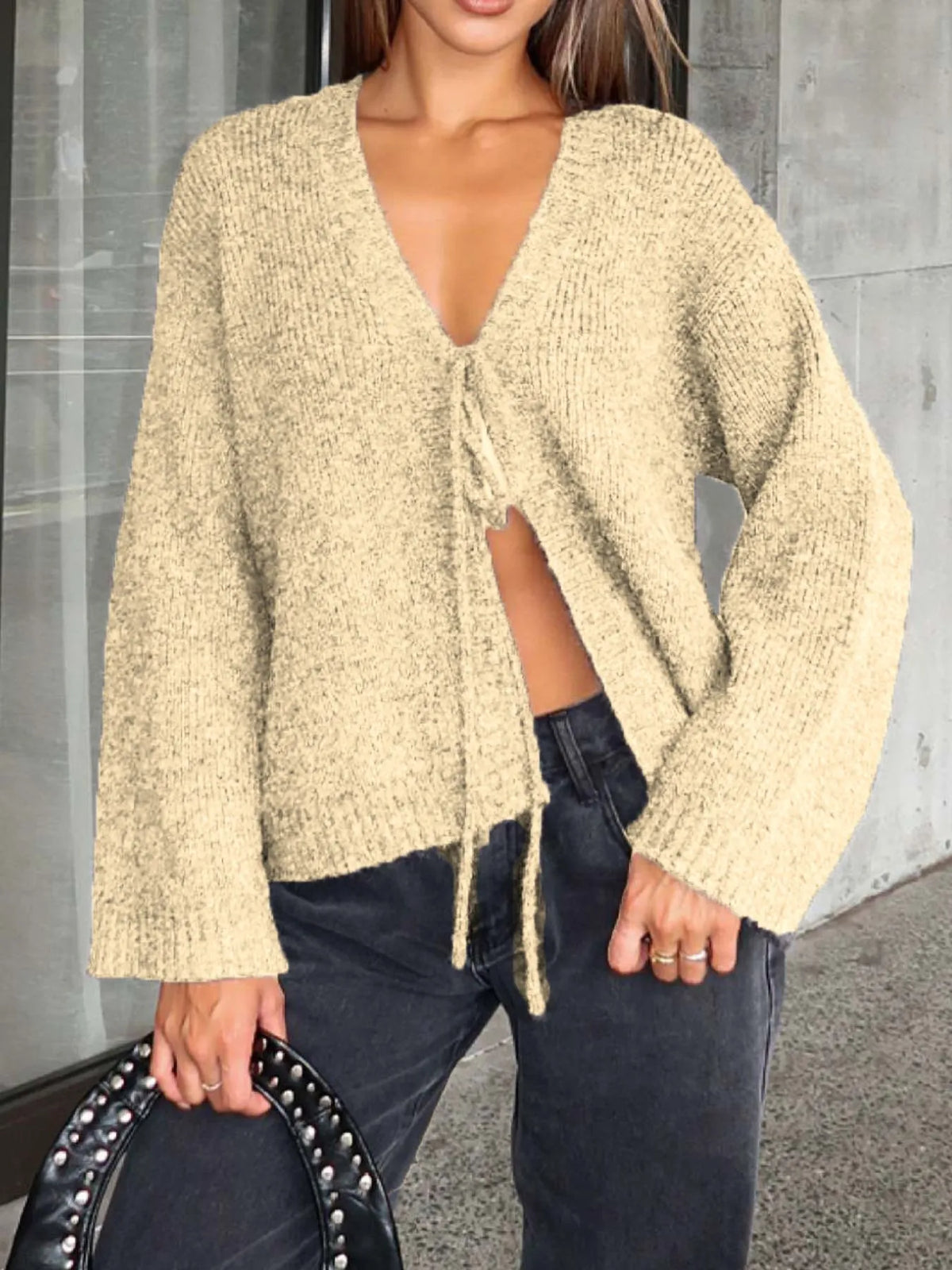 Open Front Tied Sweater Cardigan (7)
