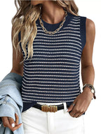 Striped Knit Sweater Vest