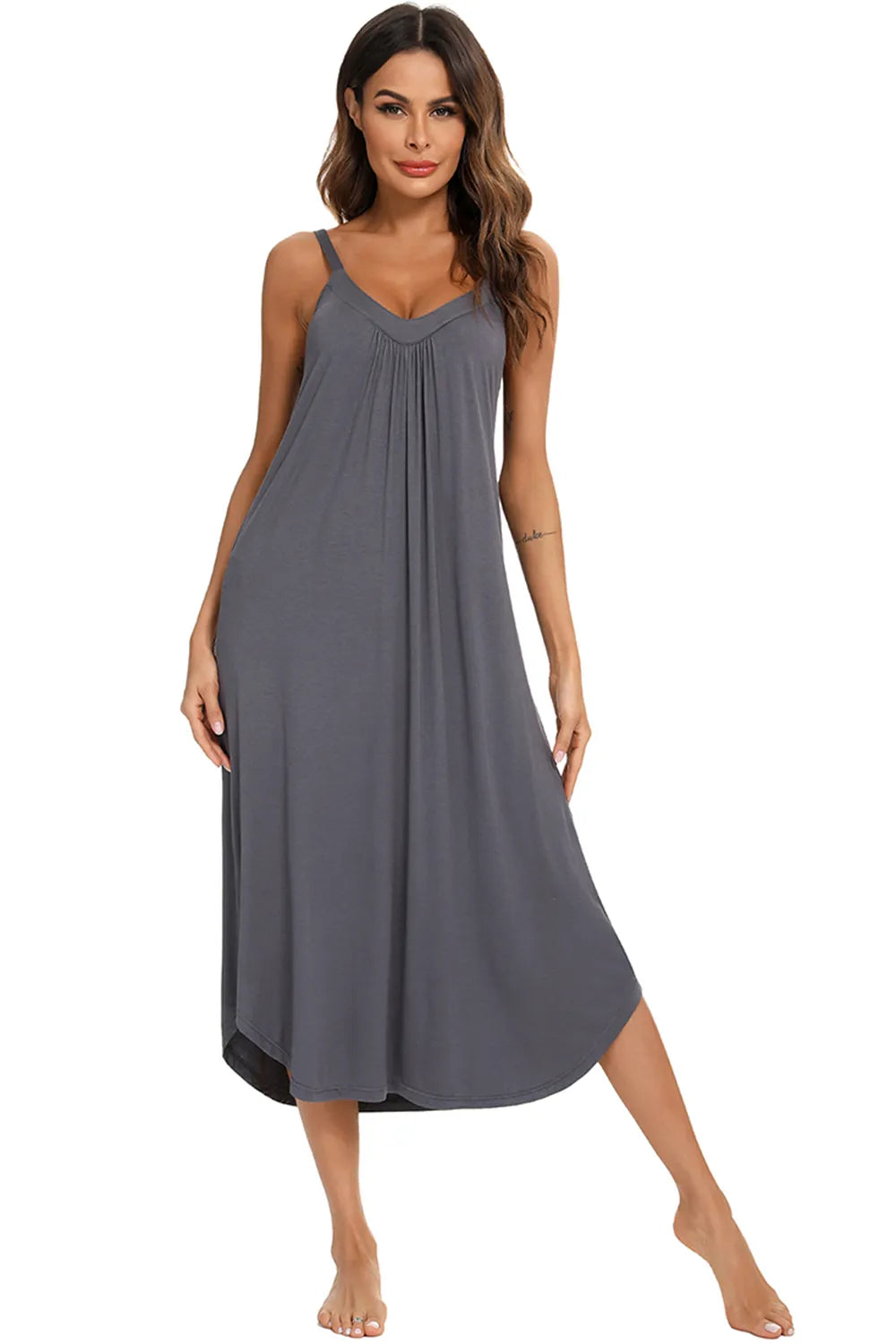V-neck Midi Lounge Dress (4)