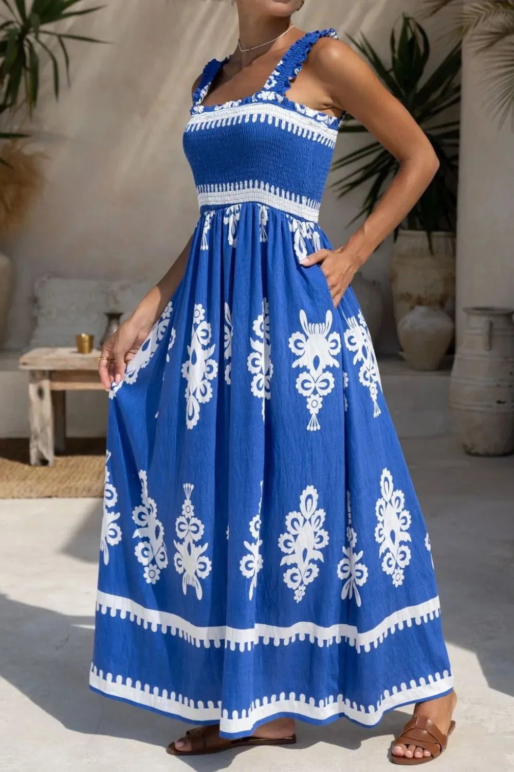 Printed Square Neck Cami Dress (5)