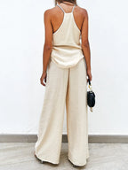 Spaghetti Strap Cami Wide Leg Pants Set (8)