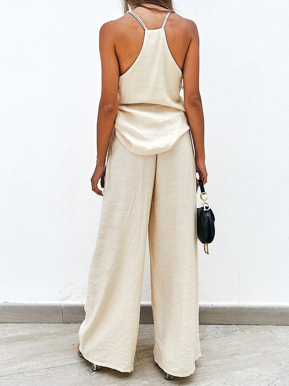 Spaghetti Strap Cami Wide Leg Pants Set (8)