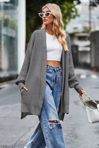 Open Front Dropped Shoulder Longline Cardigan (11)