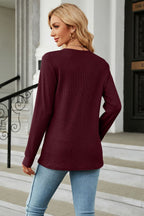 V-neck Long Sleeve Blouse (9)