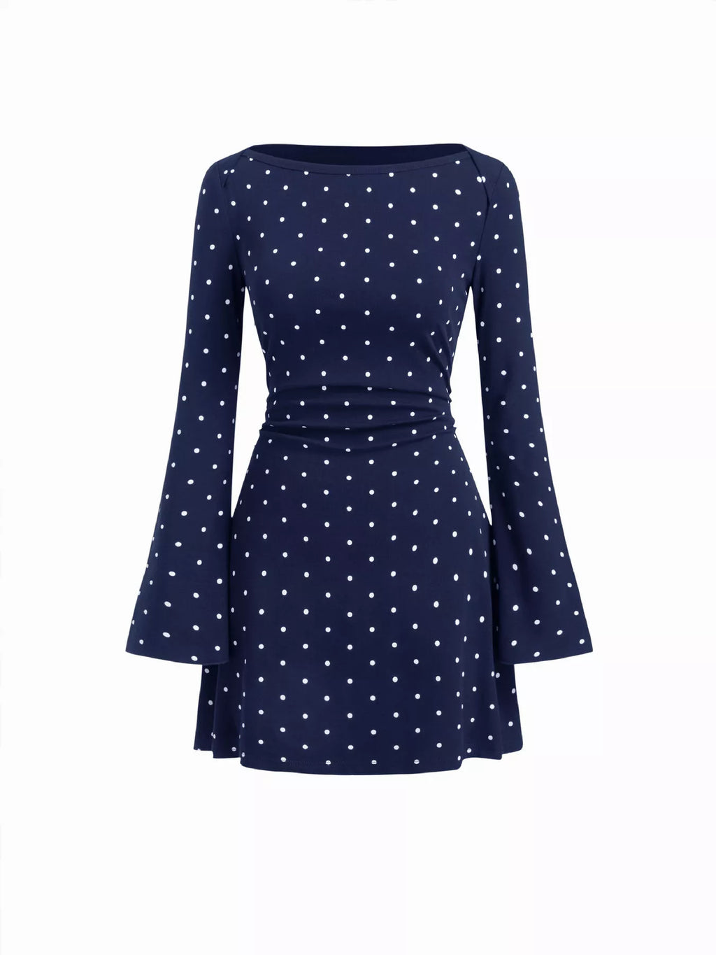 Polka Dot Flare Sleeve Mini Dress (11)