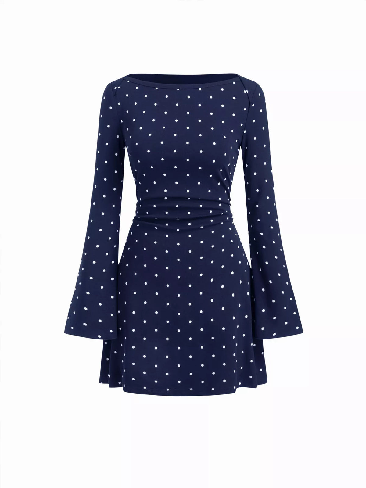 Polka Dot Flare Sleeve Mini Dress (11)