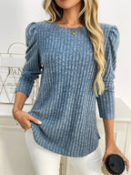 Round Neck Puff Sleeve T-shirt (3)