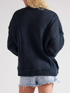 Double-breasted Cable Knit Cardigan (2)