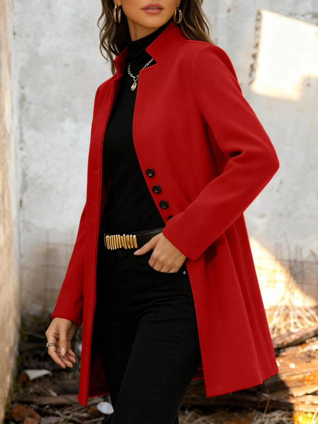 Button-down Longline Outerwear (24)