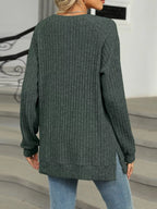 Round Neck Knit Button Top (11)