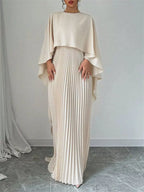 Cape Pleated Maxi Dress (5)