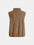 Full Size Fuzzy Zip Up Vest Coat Pockets (3)