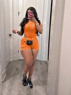 Ribbed Knit Bodysuit Shorts Set (11)