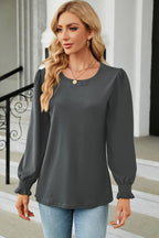 Round Neck Long Sleeve T-shirt (5)