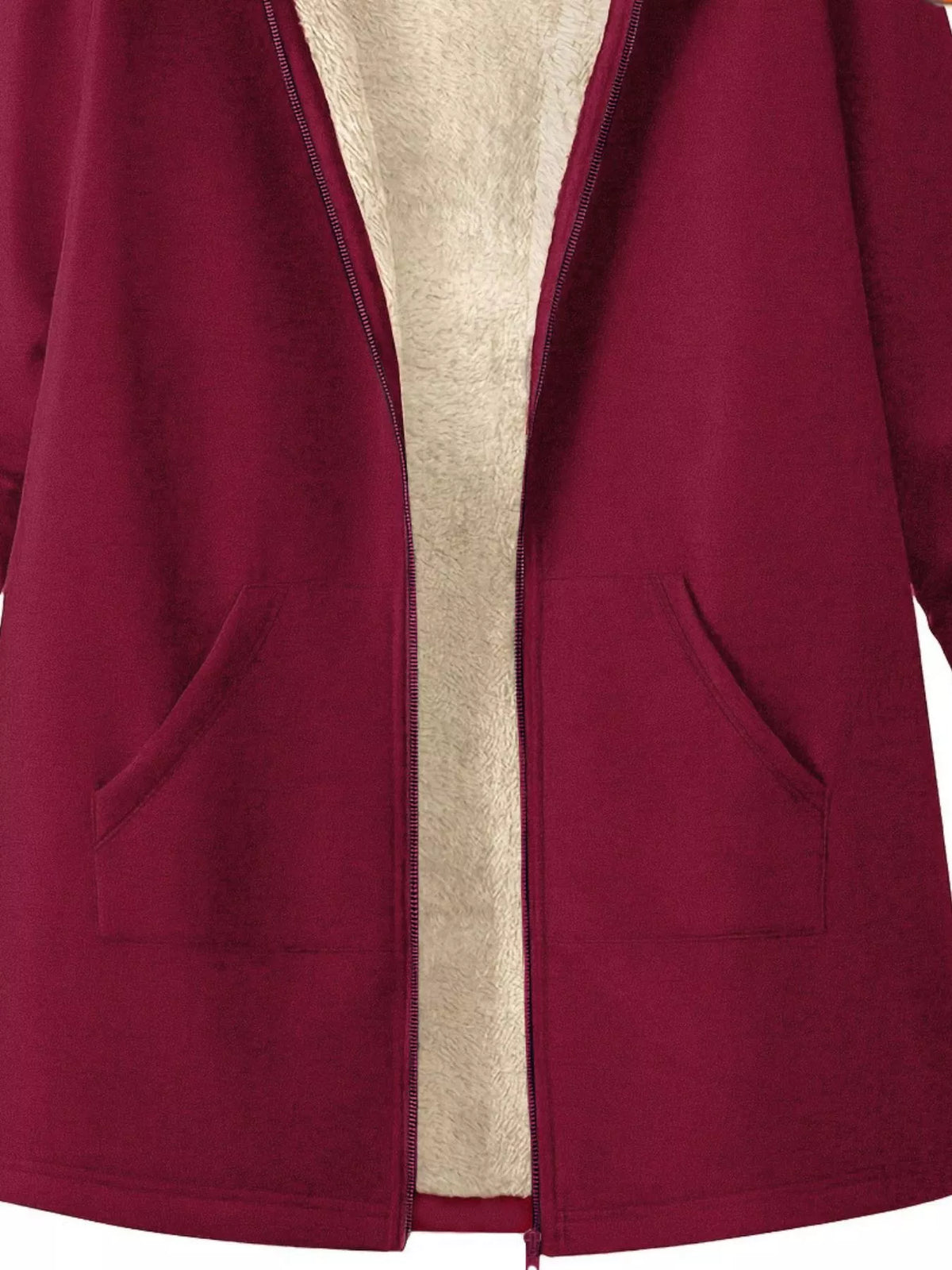 Fleece-lined Zip Up Hooded Outerwear (9)