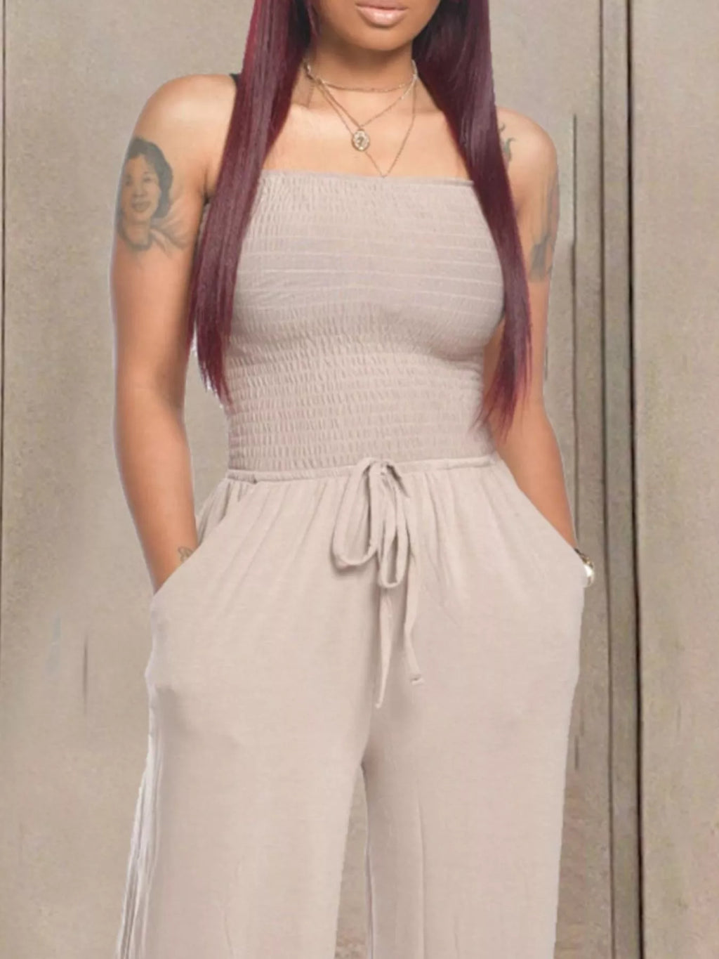 Strapless Smocked Wide-leg Jumpsuit (26)