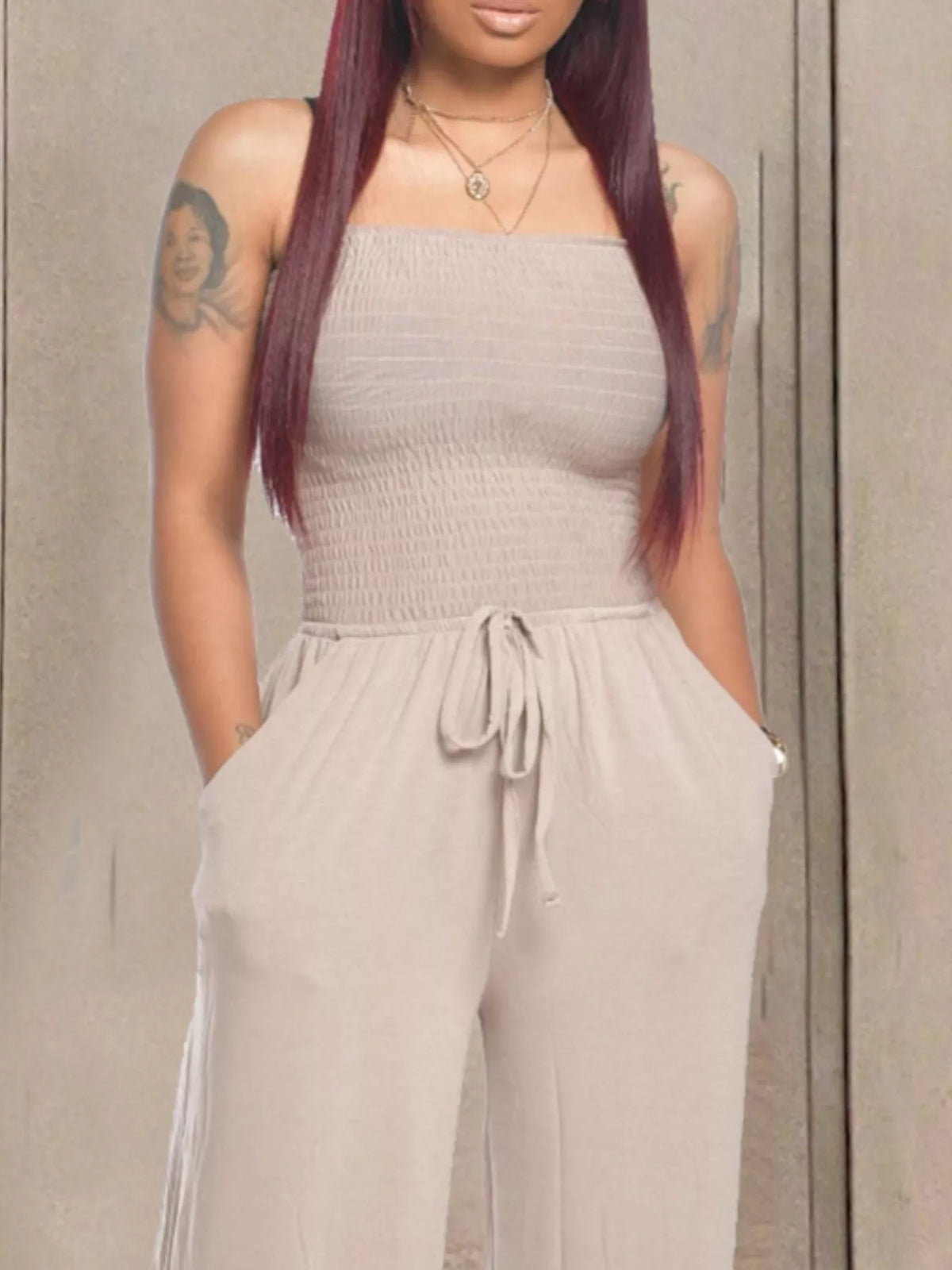 Strapless Smocked Wide-leg Jumpsuit (26)