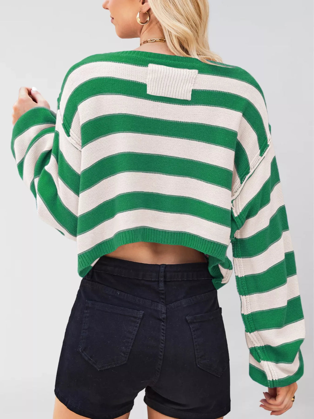 Striped Dropped Shoulder Sweater (18)