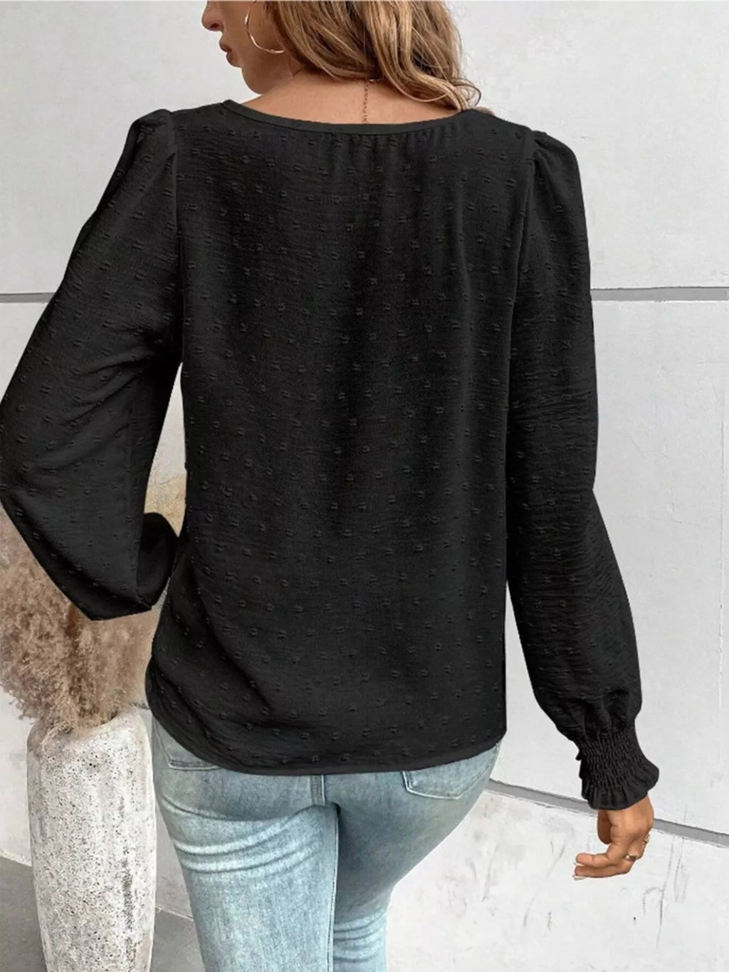 Swiss Dot Long Sleeve Blouse (17)
