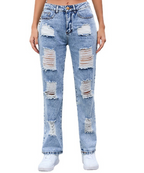 Ripped Washed Loose Skinny Jeans photo 2