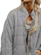 Full Size Zip Up Quilted Bomber Jacket Plus (15)