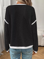 Ribbed Knit Contrast Trim Sweater (14)