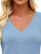 V-neck Ribbed Knit Tank Top (20)