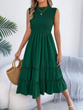 Smocked Sleeveless Tiered Dress