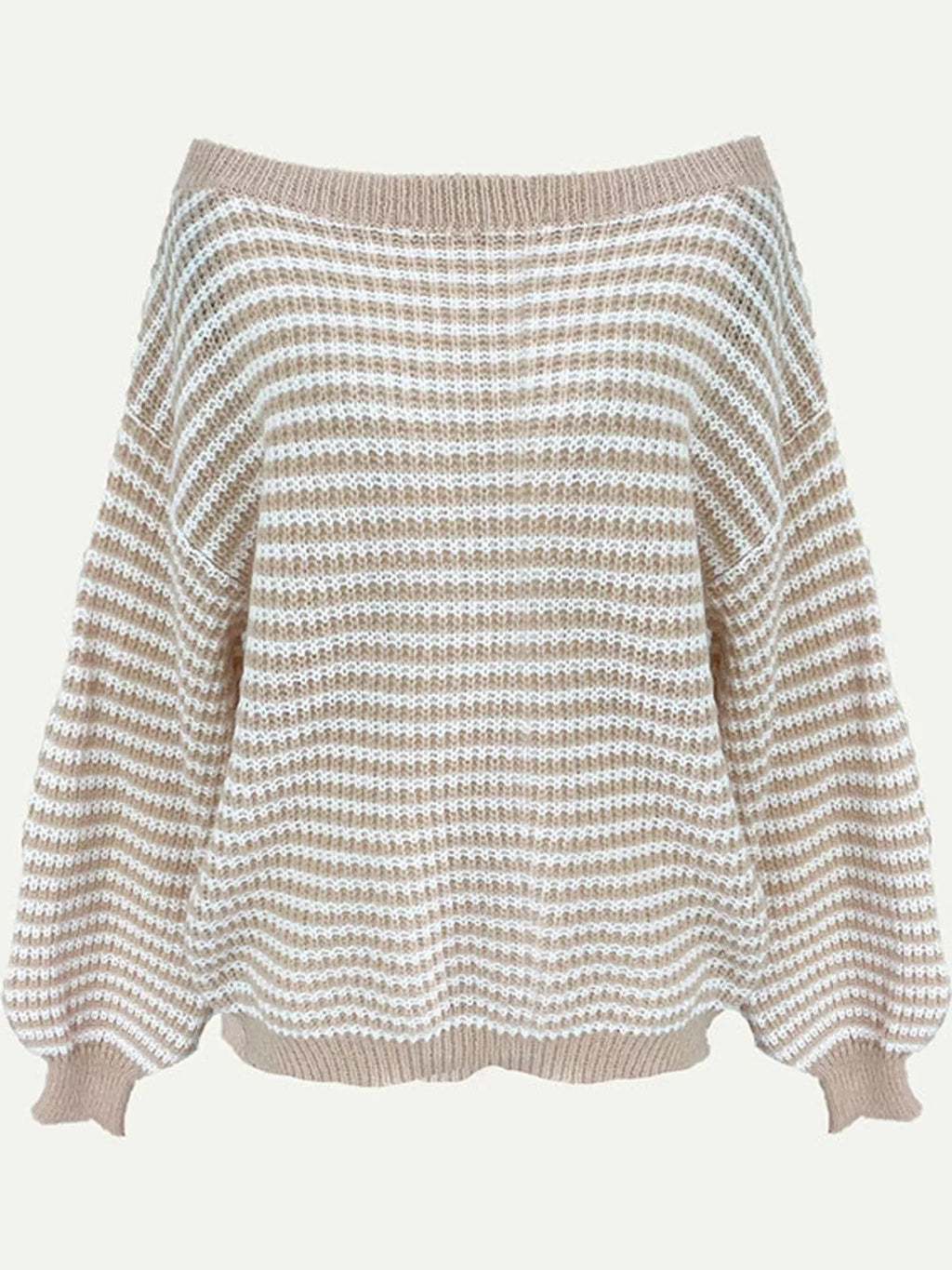 Striped Knit Boat Neck Sweater (24)